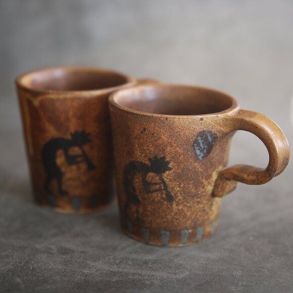 Flat Earth Pottery Kokopeli Mug Set - Picture 3 of 6